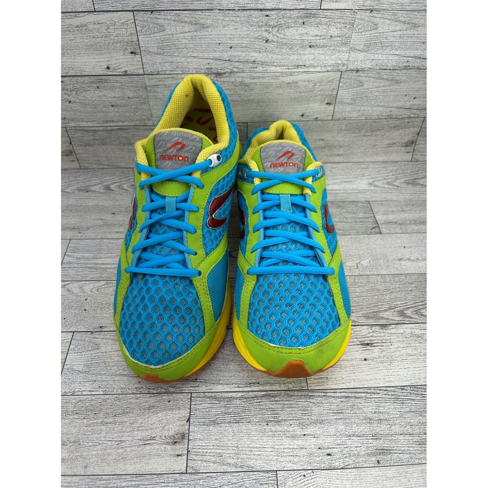 Newton Gravity Women Running Shoes Size 9.5 Blue Green Yellow Athletic Sneakers
